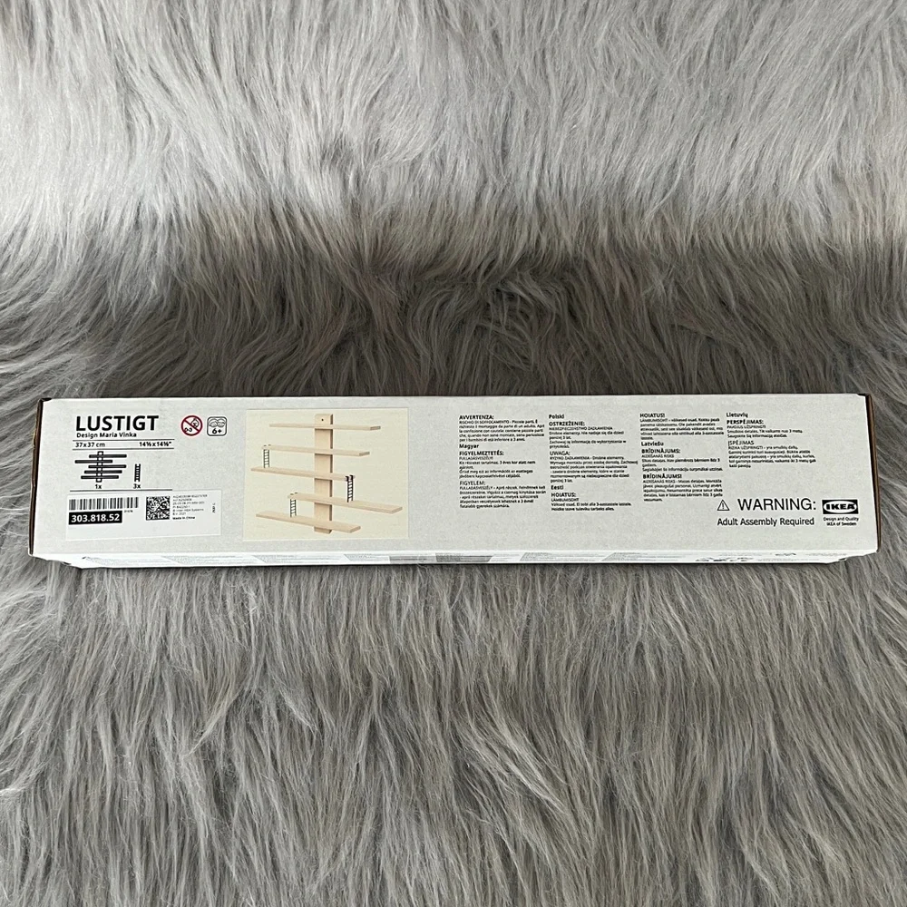 LUSTIGT • IKEA Wall Shelf,Wooden, 37x37 cm (14 5/8x14 5/8